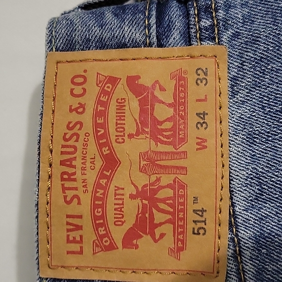 Vintage Men's Levi 514 Jeans | Distressed Blue Stone Washed| Size 34 W 32 L - Picture 11 of 12